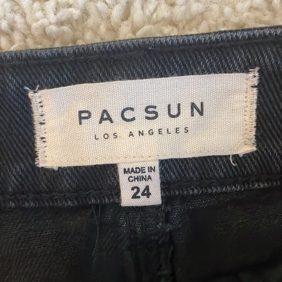 Pacsun Black Denim Mini Skirt Size 24 - Picture 3 of 3
